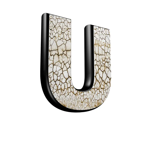 Абстрактна 3d літера з сухою текстурою - U — стокове фото