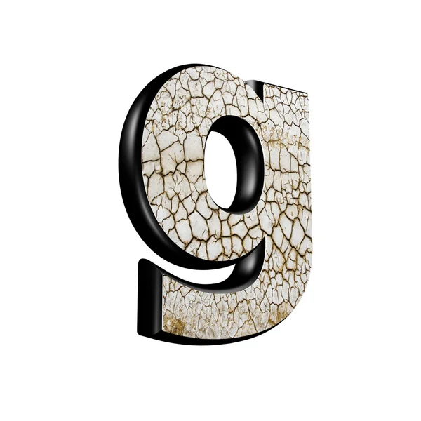 Абстрактная трехмерная буква с текстурой сухого грунта - G — стоковое фото
