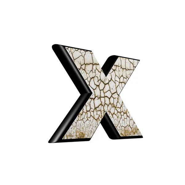 Soyut 3d mektup kuru zemin dokusu ile - x — Stok fotoğraf