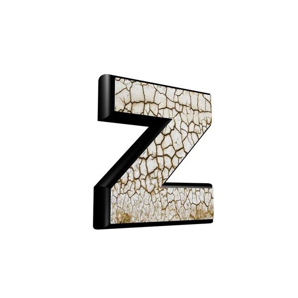 Lettera astratta 3d con texture asciutta - Z — Foto Stock