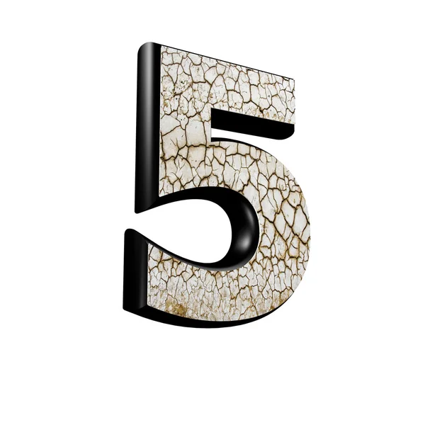 Dígitos 3d abstractos con textura de suelo seco - 5 —  Fotos de Stock