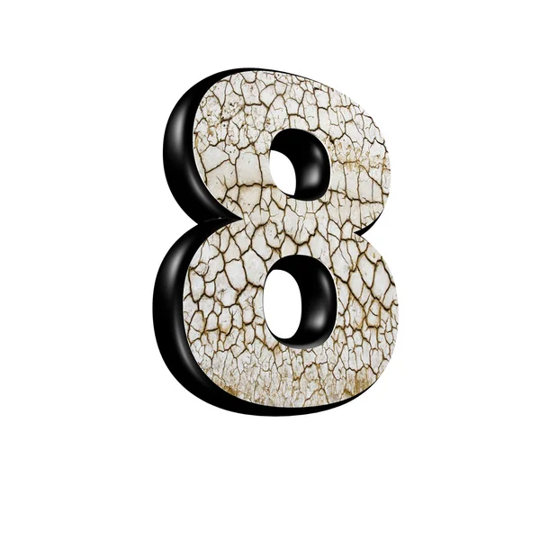 Dígito 3d abstrato com textura seca do solo - 8 — Fotografia de Stock