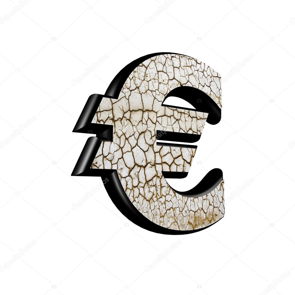 Abstract 3d currency sign with dry ground texture - euros curren