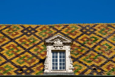 Colored roof tile in dijon city - France clipart