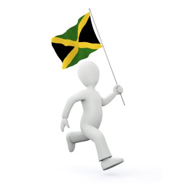 Holding a jamaican flag