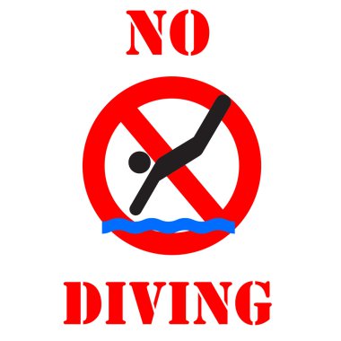 No diving sign illustration clipart