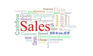 Sales word cloud iluustration clipart