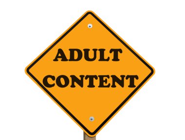 Adult warning sign isolated