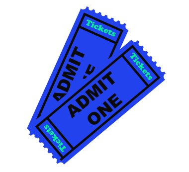 Two tickets isolated clipart