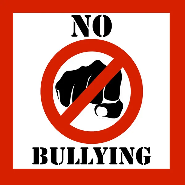 Nenhuma ilustração de sinal de bullying — Fotografia de Stock