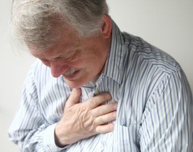 Man with severe chest pain clipart