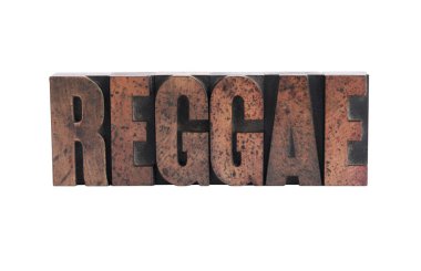 Reggae yılında letterpress ağaç türü