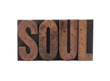 Soul in letterpress wood type clipart