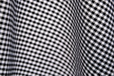 Black and white gingham fabric clipart