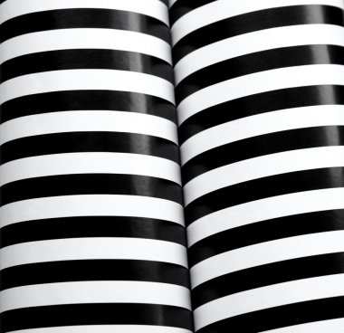 Black and white stripes rolled clipart