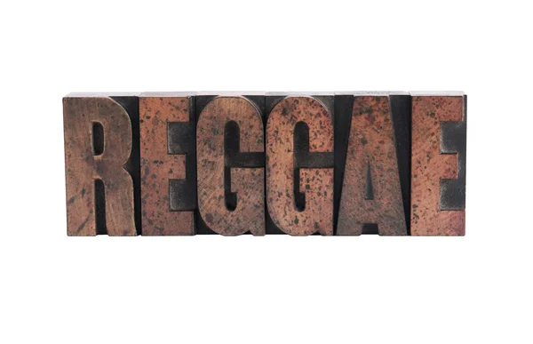 Reggae yılında letterpress ağaç türü — Stok fotoğraf