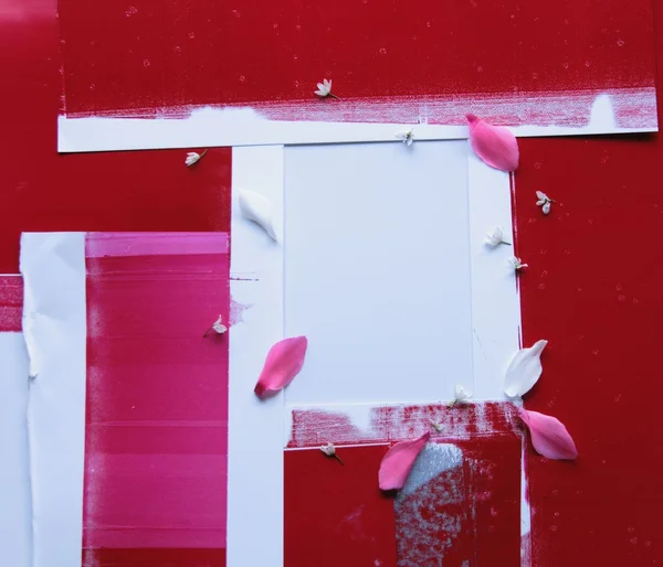 花びらに赤のコラージュ — ストック写真