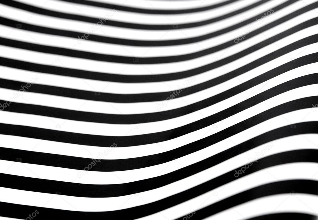 Curving black and white stripes