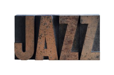 Jazz in letterpress wood type clipart