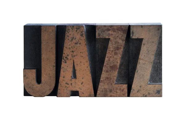 Jazz in boekdruk houtsoort — Stockfoto