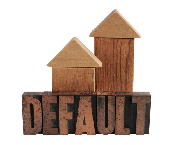Default word with block houses — Stock Photo, Image
