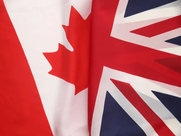 Kanadan ja Ison-Britannian liput — kuvapankkivalokuva