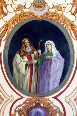 Parents of Mary, St. Joachim and St. Ann clipart