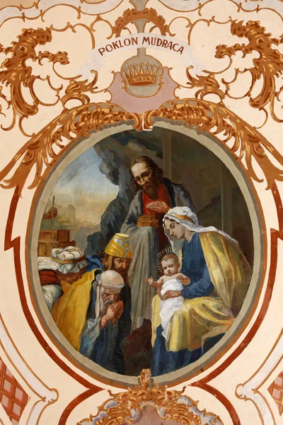 Scène de la Nativité, Adoration des Mages — Photo