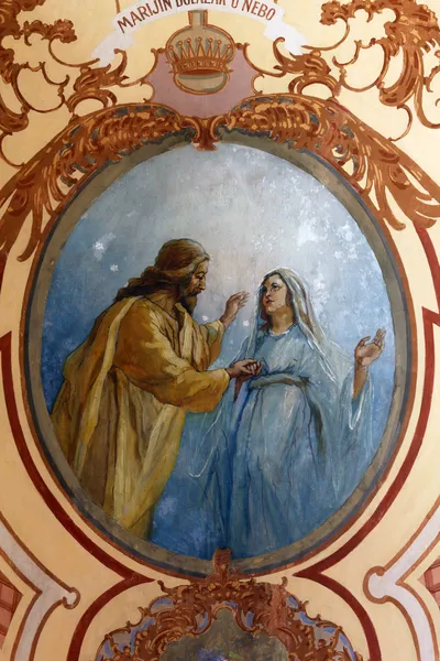Marias Ankunft im Himmel — Stockfoto
