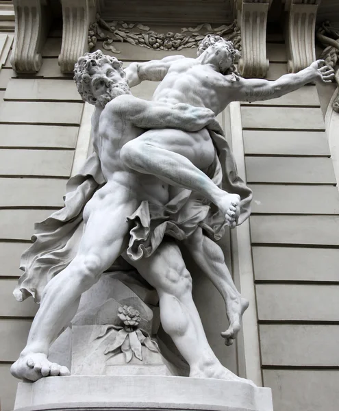 Hercules kämpar antaeus — Stockfoto