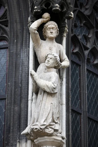 Martirio di Santo Stefano. Pietra di Santo Stefano, particolare di Stephansdom, Vienna — Foto Stock