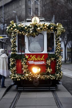 Christmas tram clipart