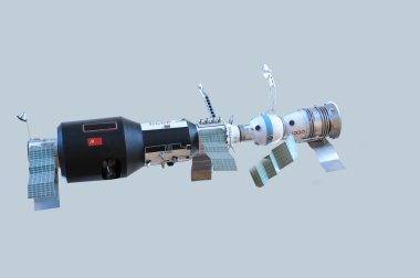 Model of the Soviet orbital station, Spaceship Soyuz clipart