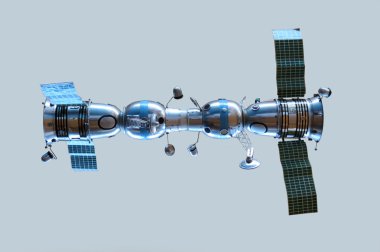 Model of connected space ships Soyuz 4 and Soyuz 5 clipart