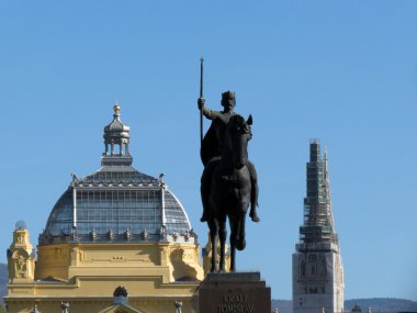 Three landmark or sign in Zagreb, Croatia clipart