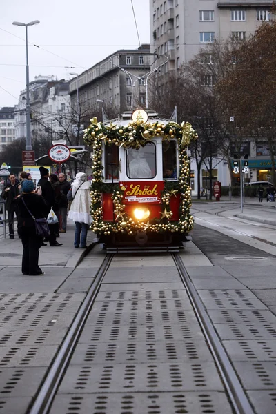 Noel tramvay — Stok fotoğraf