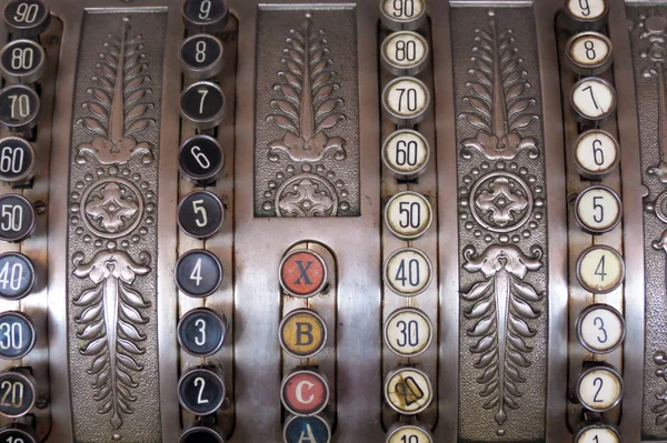 Tienda de antigüedades plata botones caja registradora —  Fotos de Stock