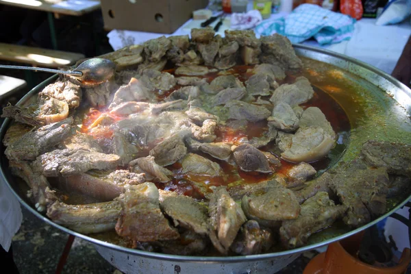 Kotlovina, traditionally prepared meal in northern Croatia — Stock Photo, Image