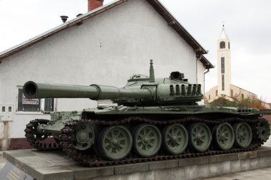 ağır tank t-80, vukovar, Hırvatistan - artık Sivil Savaşı'ndan sonra