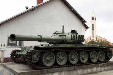 Heavy tank T-80 in Vukovar, Croatia - leftover after civil war clipart