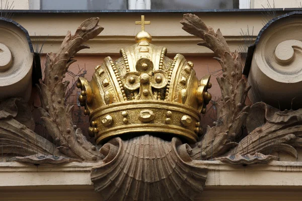 Crown, Kinsky Palace, Old town square, Prague — Stock Photo, Image