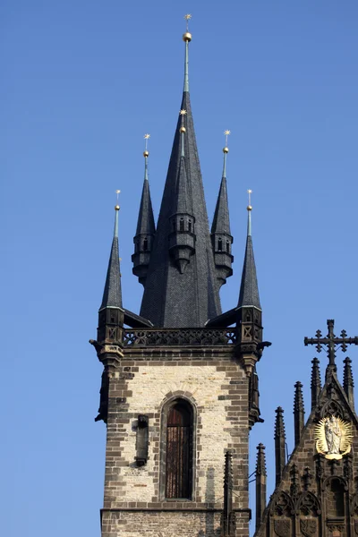 Tyn, 프라하, 체코 공화국 전에 처녀 마리아의 교회 — 스톡 사진