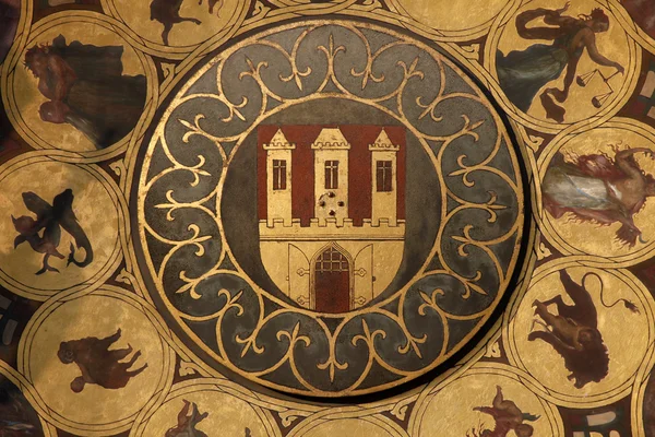 Διάσημο μεσαιωνικό αστρονομικό ρολόι στην Πράγα, Τσεχία — Φωτογραφία Αρχείου