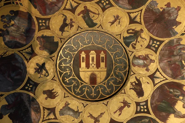 Średniowieczne słynny zegar astronomiczny w Pradze, Republika Czeska — Zdjęcie stockowe