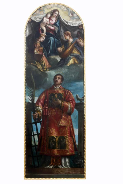 ZAGREB, CROATIA - DECEMBER 12: Paolo Veronese: Saint Lawrence with the Virg — Stock Photo, Image