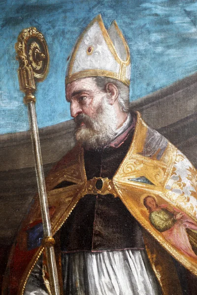 ZAGREB, CROATIA - DECEMBER 12: Paolo Veronese: St. Nicholas, exhibited at t — Stock Photo, Image