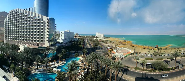 Hotéis na costa do Mar Morto, Israel — Fotografia de Stock