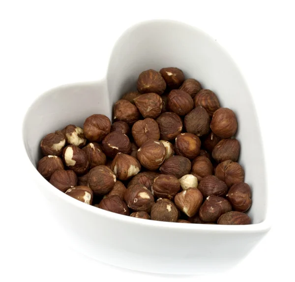 I heart hazelnuts — Stock Photo, Image