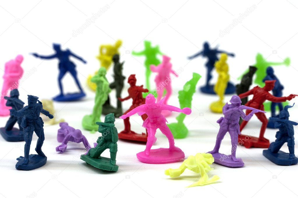 Colorful toy soldiers