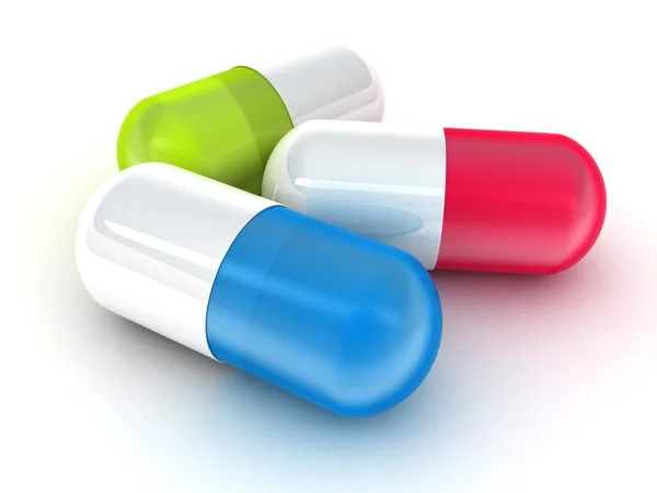 Trzy tabletki — Zdjęcie stockowe